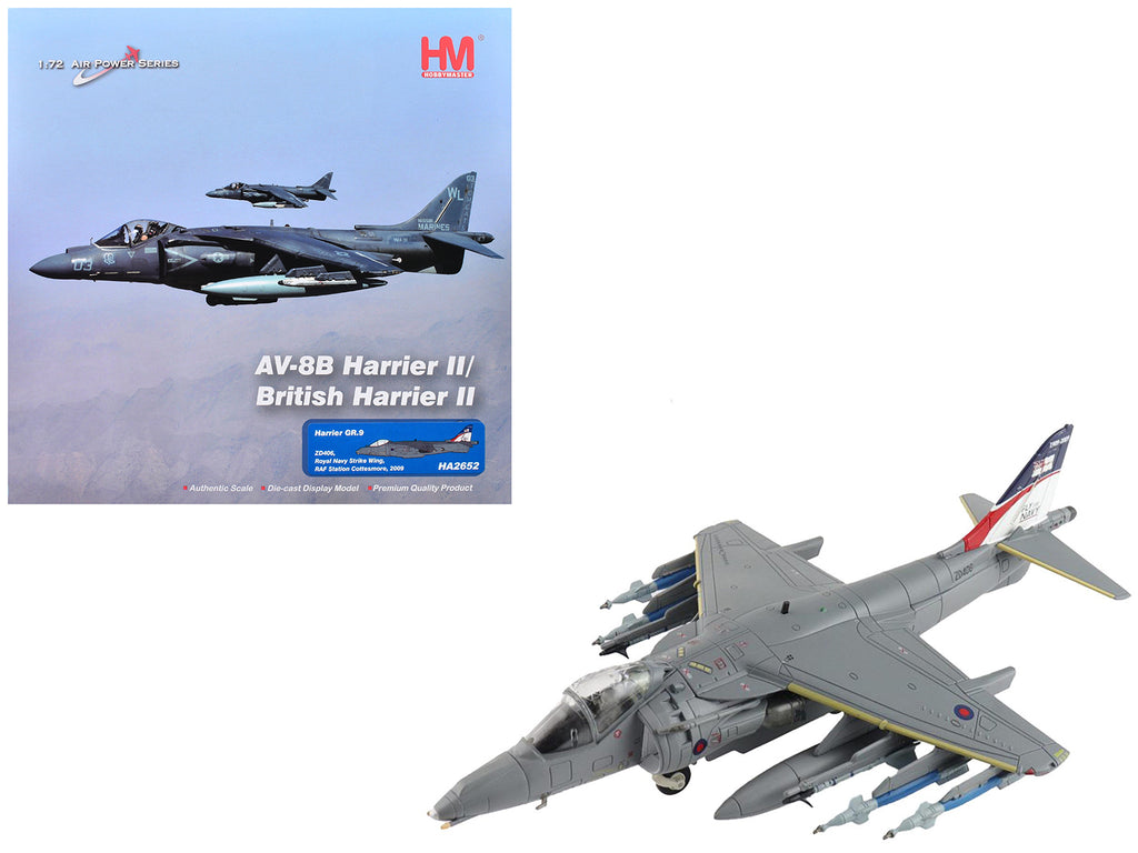 British Aerospace Harrier GR.9 Aircraft "ZD406 Royal Navy Strike Wing RAF Station Cottesmore" (2009) British Royal Air Force/Navy "Air Power Series" 1/72 Diecast Model by Hobby Master