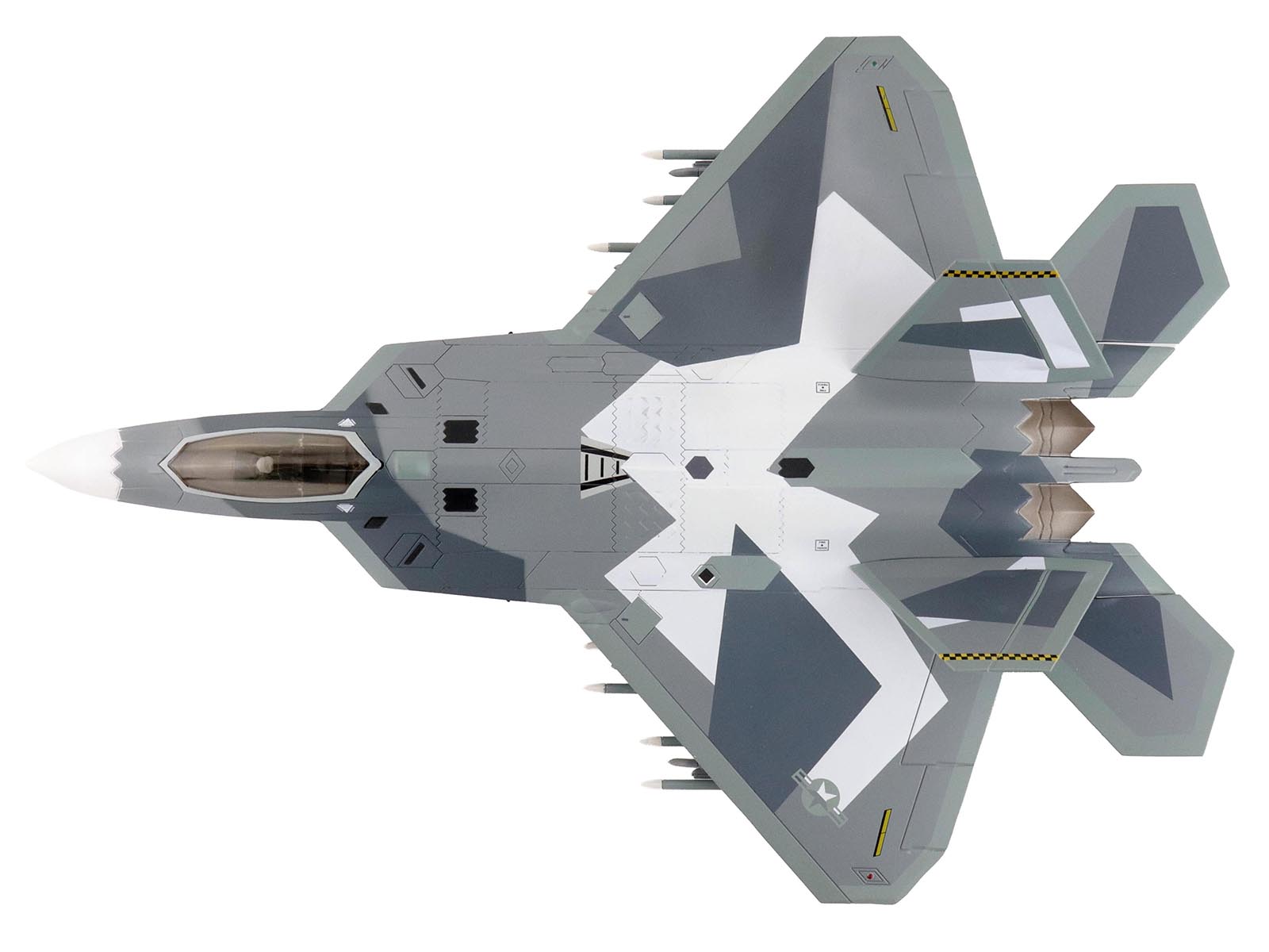 Lockheed F-22 Raptor Stealth Aircraft "Splinter Camouflage" United States Air Force "Air Power Series" 1/72 Diecast Model by Hobby Master - image 2