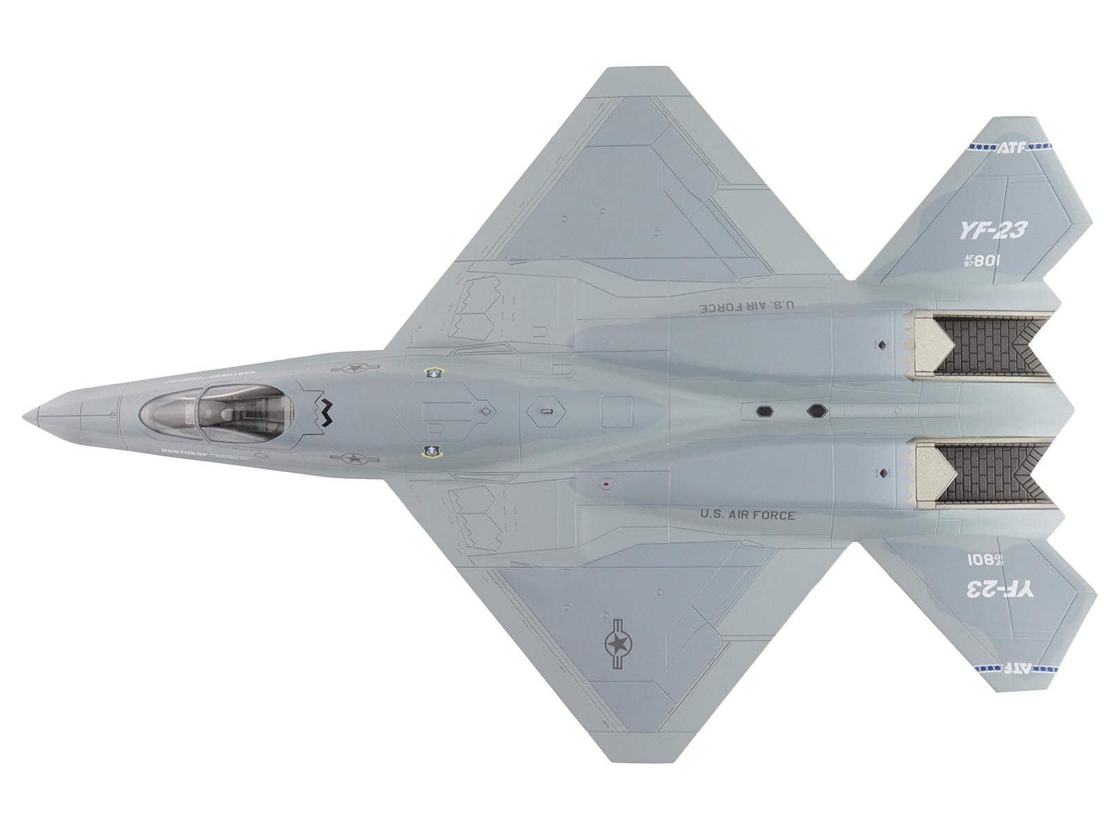 Northrop YF-23 Black Widow II Stealth Fighter Aircraft "#87-0801 PAV-2" (1990) United States Air Force "Air Power Series" 1/72 Diecast Model by Hobby Master - image 3