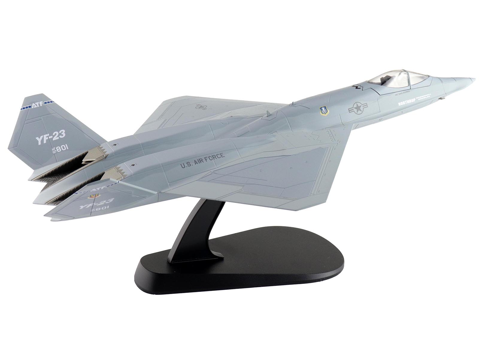 Northrop YF-23 Black Widow II Stealth Fighter Aircraft "#87-0801 PAV-2" (1990) United States Air Force "Air Power Series" 1/72 Diecast Model by Hobby Master - image 5