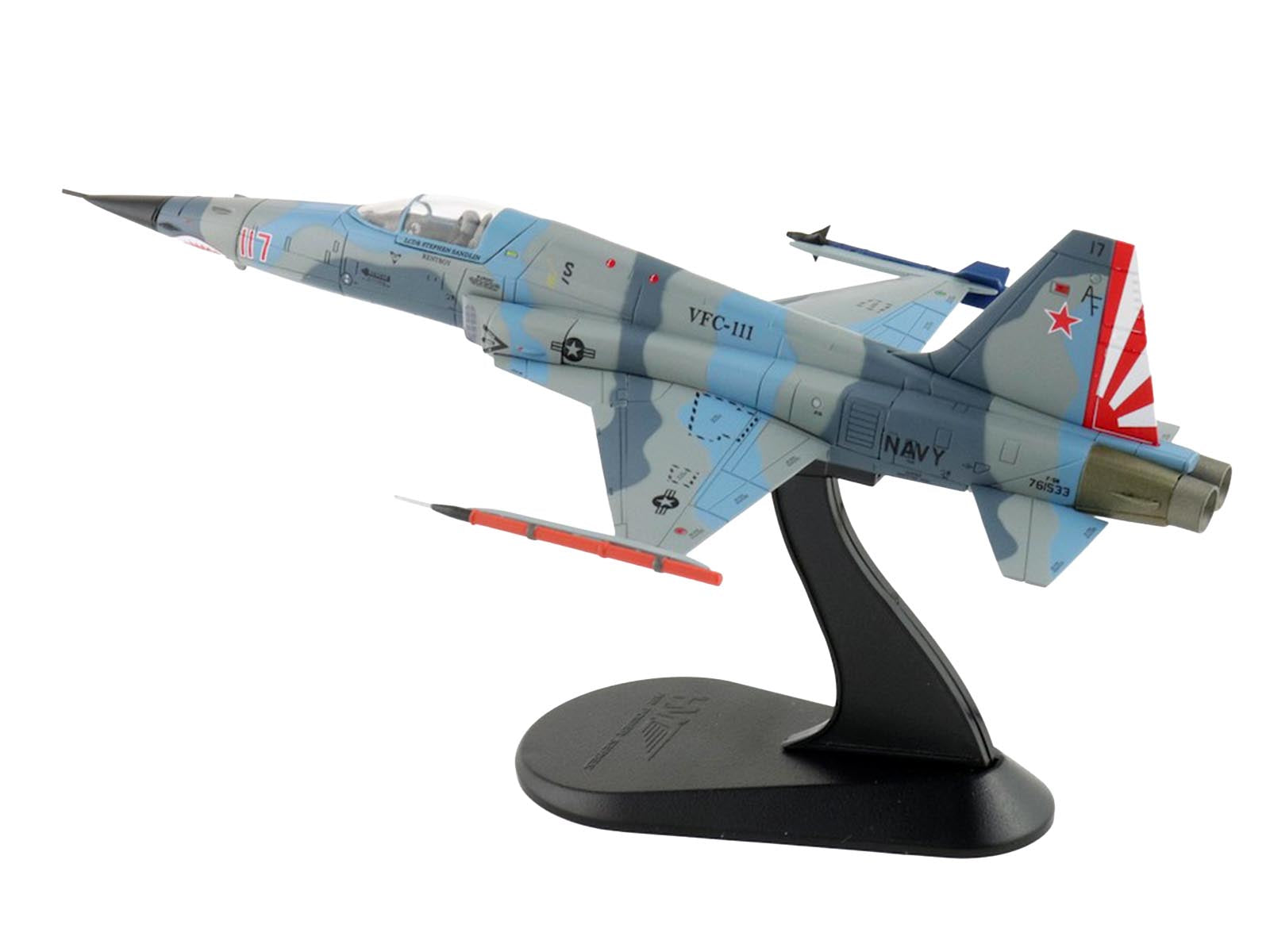 Northrop F-5N Tiger II Aircraft "Red 117 761533 Adversary Fighter VFC-111 Sundowners" (2017) United States Navy "Air Power Series" 1/72 Diecast Model by Hobby Master - image 5