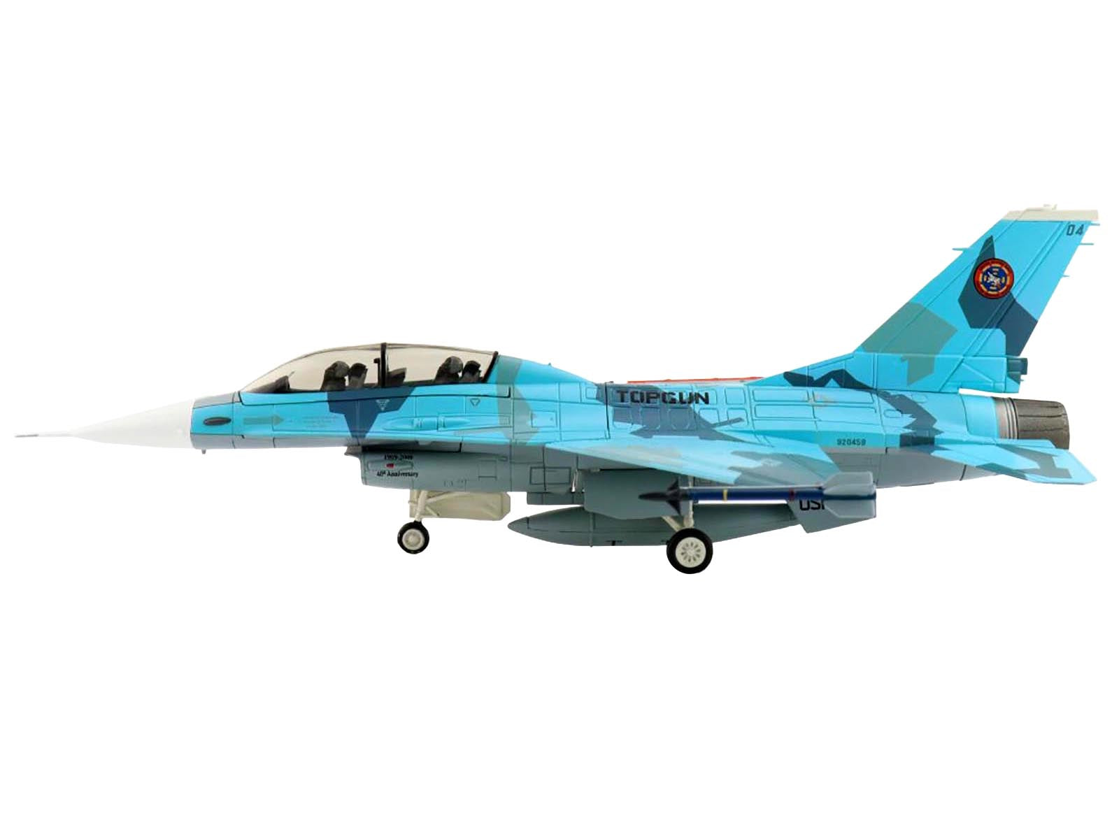 Lockheed F-16B Fighting Falcon Fighter Aircraft "Top Gun 90th Anniversary of Naval Aviation NSAWC" United States Navy "Air Power Series" 1/72 Diecast Model by Hobby Master - image 2