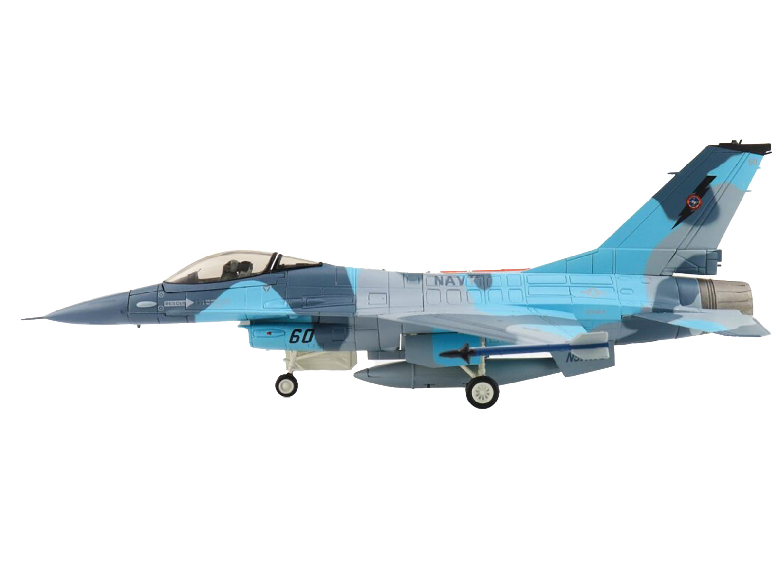 Lockheed F-16A Fighting Falcon Fighter Aircraft "NSAWC Adversary" (2006-2008) United States Navy "Air Power Series" 1/72 Diecast Model by Hobby Master - image 2