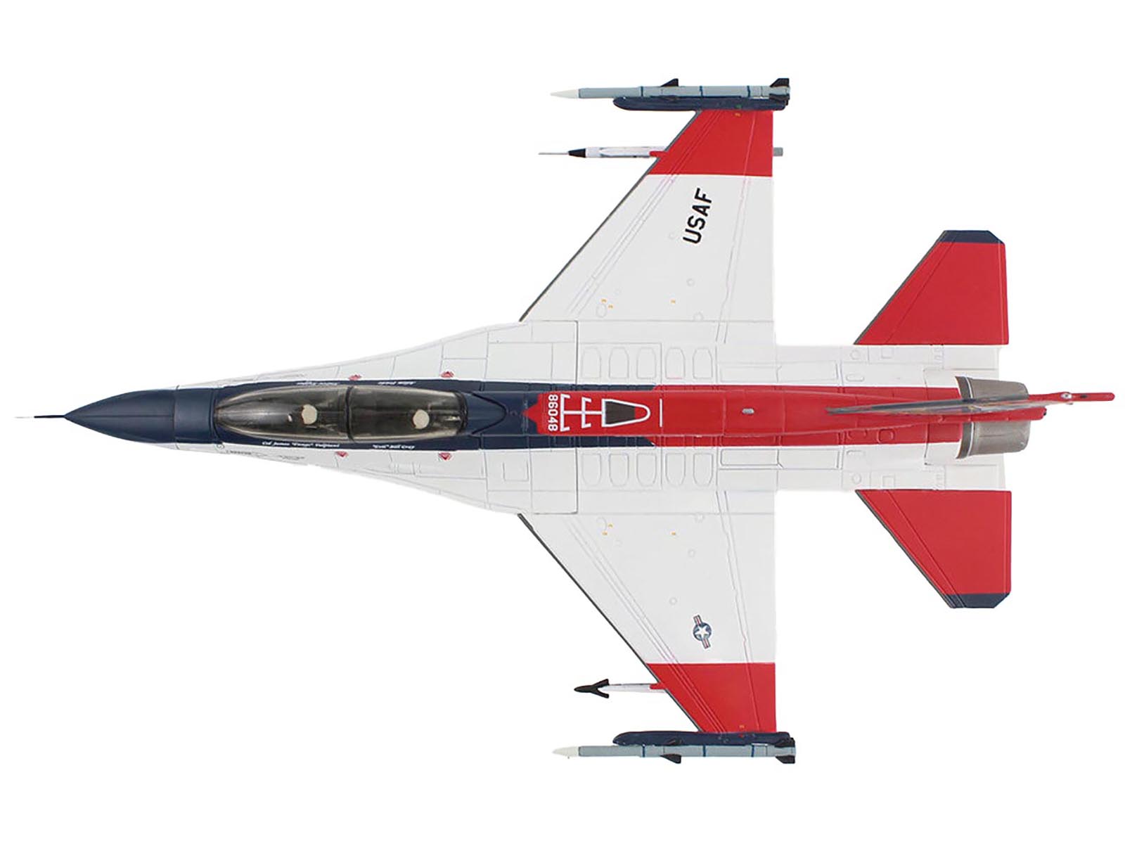 General Dynamics X-62A VISTA Aircraft with Missiles "86-0048 USAF Test Pilot School Edwards Air Force Base" (2024) United States Air Force "Air Power Series" 1/72 Diecast Model by Hobby Master - image 3