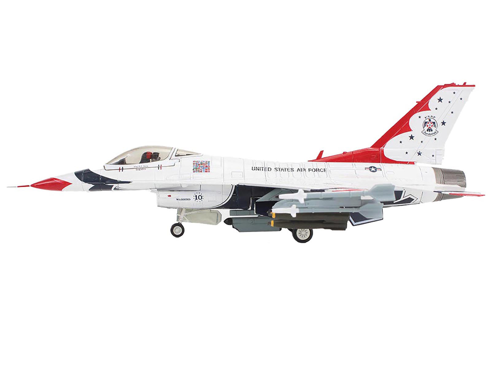 Lockheed F-16C Fighting Falcon Fighter Aircraft "No.10 Thunderbirds Warbird" United States Air Force "Air Power Series" 1/72 Diecast Model by Hobby Master - image 2
