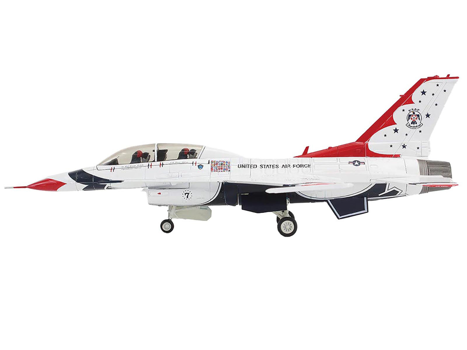 Lockheed F-16D Fighting Falcon Fighter Aircraft "No.7 Thunderbirds Nellis Air Force Base" (2017) United States Air Force "Air Power Series" 1/72 Diecast Model by Hobby Master - image 2