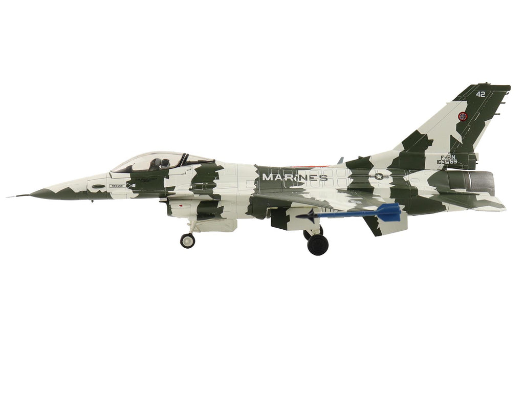 General Dynamics F-16N Fighting Falcon Fighter Aircraft "163269 U.S. Navy Fighter Weapons School" (1990s) United States Marine Corps "Air Power Series" 1/72 Diecast Model by Hobby Master - image 2