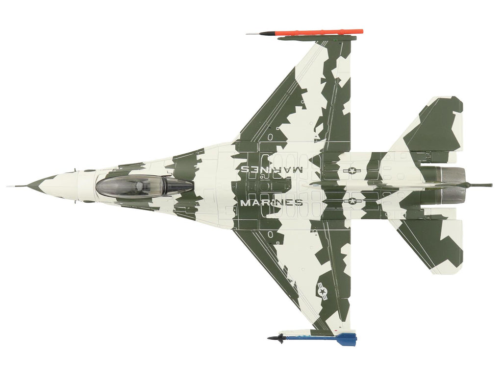 General Dynamics F-16N Fighting Falcon Fighter Aircraft "163269 U.S. Navy Fighter Weapons School" (1990s) United States Marine Corps "Air Power Series" 1/72 Diecast Model by Hobby Master - image 3