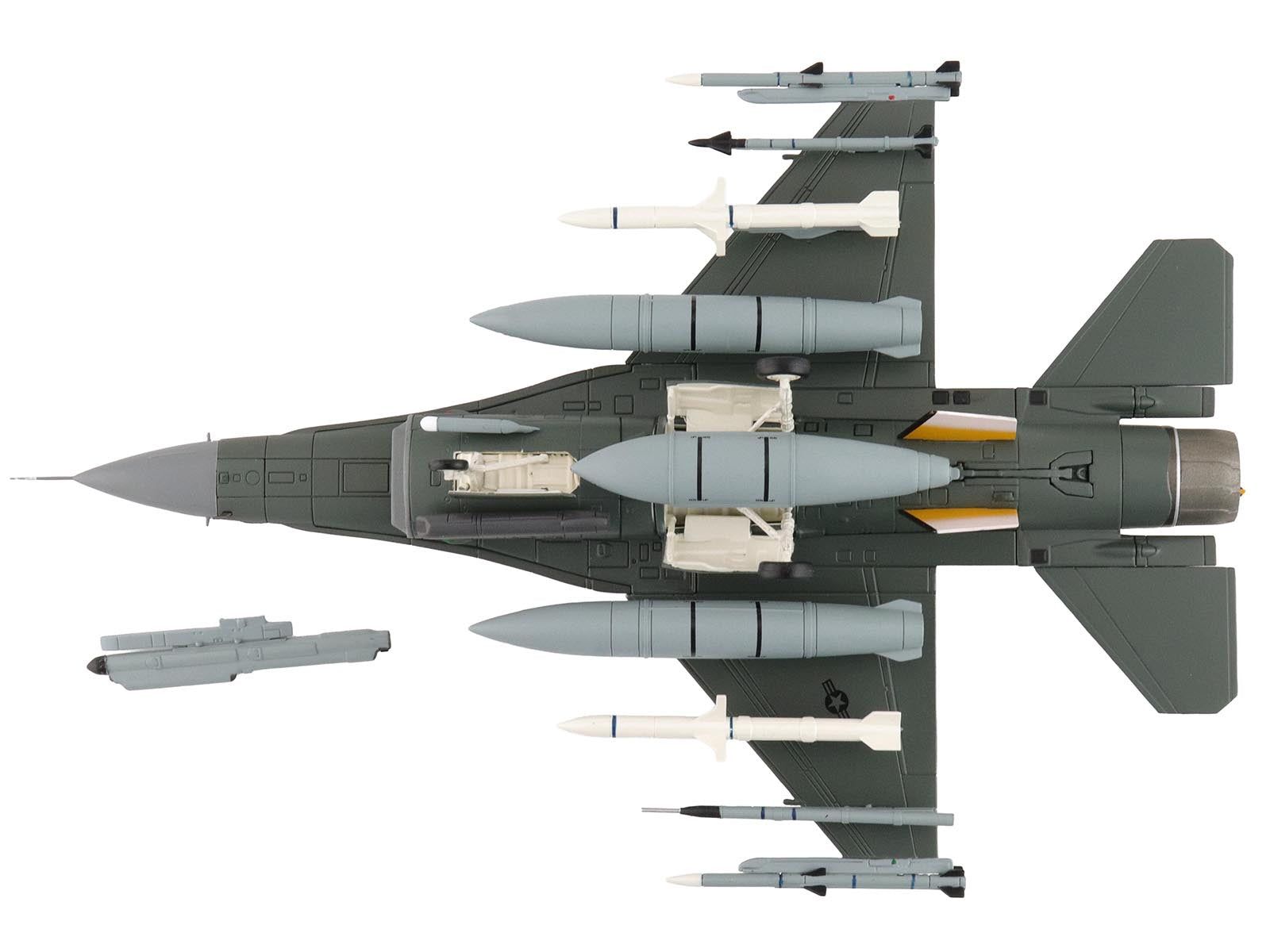 Lockheed F-16CM Fighting Falcon Fighter Aircraft "91-0379 Tiger Tiger 1 79th Fighter Squadron Shaw Air Force Base" (2023) United States Air Force "Air Power Series" 1/72 Diecast Model by Hobby Master - image 5