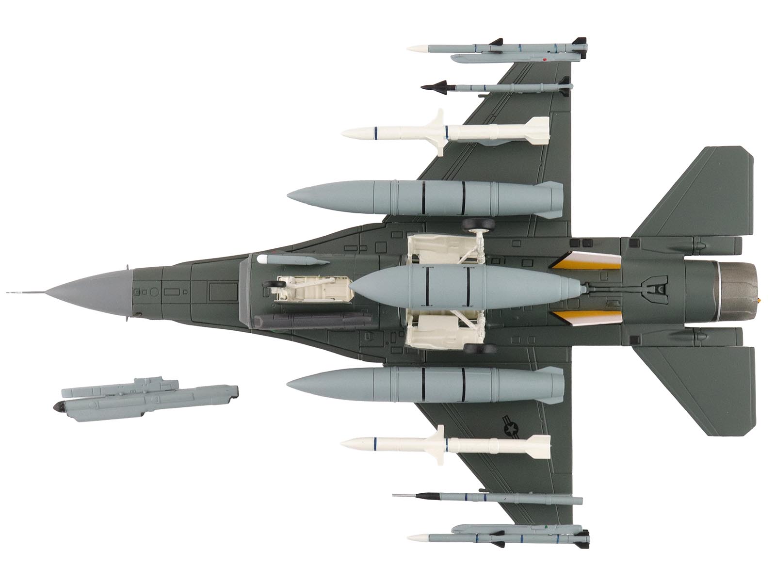 Lockheed F-16CM Fighting Falcon Fighter Aircraft "91-0379 Tiger Tiger 1 79th Fighter Squadron Shaw Air Force Base" (2023) United States Air Force "Air Power Series" 1/72 Diecast Model by Hobby Master - image 5