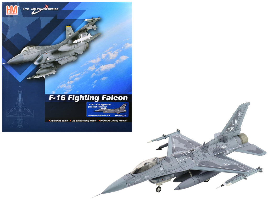 Lockheed F-16C Fighting Falcon Fighter Aircraft "J-20 Aggressor Concept Scheme 706th Aggressor Squadron" United States Air Force "Air Power Series" 1/72 Diecast Model by Hobby Master
