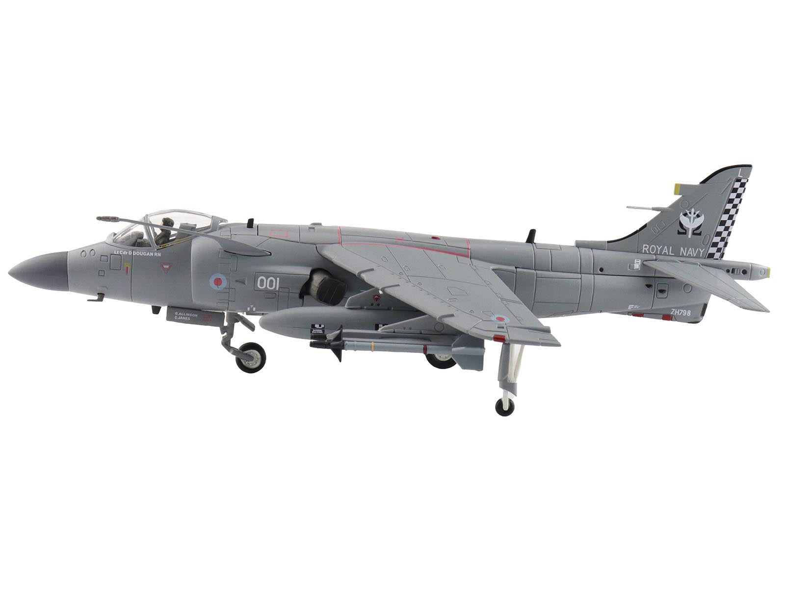 British Aerospace Sea Harrier FA.2 Aircraft with Sea Eagle Missiles "ZH796" (2018) British Royal Navy "Air Power Series" 1/72 Diecast Model by Hobby Master - image 2