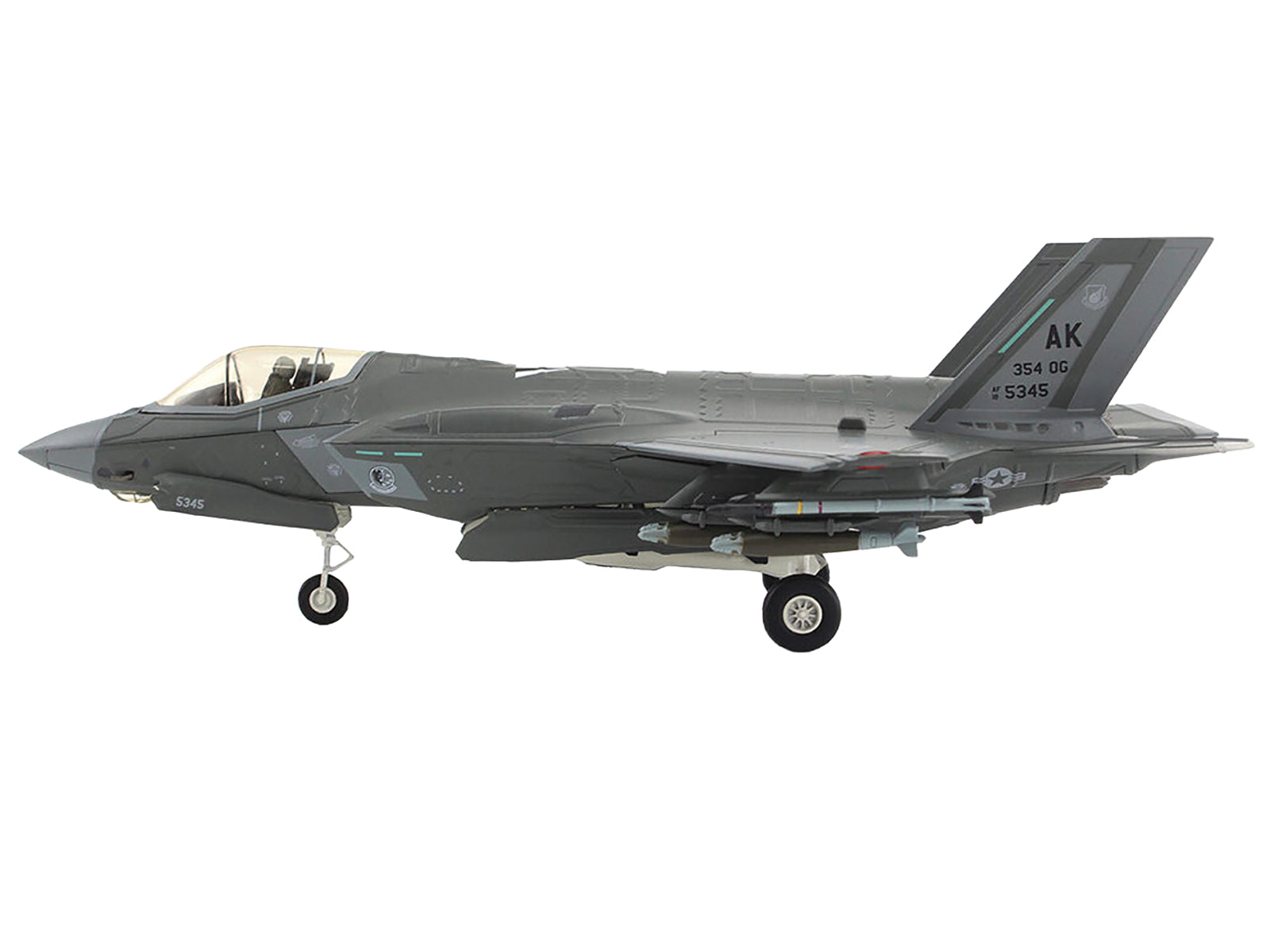Lockheed Martin F-35A Lightning II Aircraft "5345 354th Operations Group Eielson Air Force Base Alaska" (2020s) United States Air Force "Air Power Series" 1/72 Diecast Model by Hobby Master - image 2