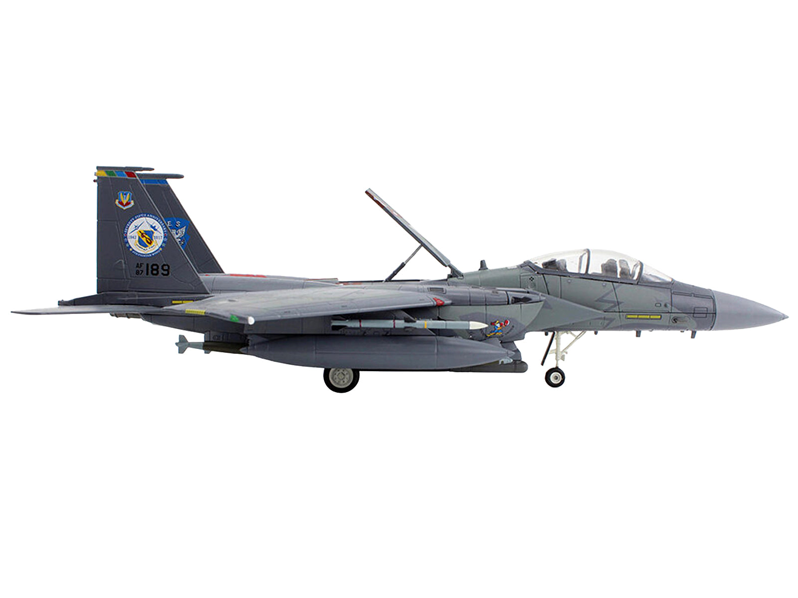McDonnell Douglas F-15E Strike Eagle Fighter Aircraft "4th FW 75th Anniversary Seymour Johnson AFB" (2018) United States Air Force "Air Power Series" 1/72 Diecast Model by Hobby Master - image 2