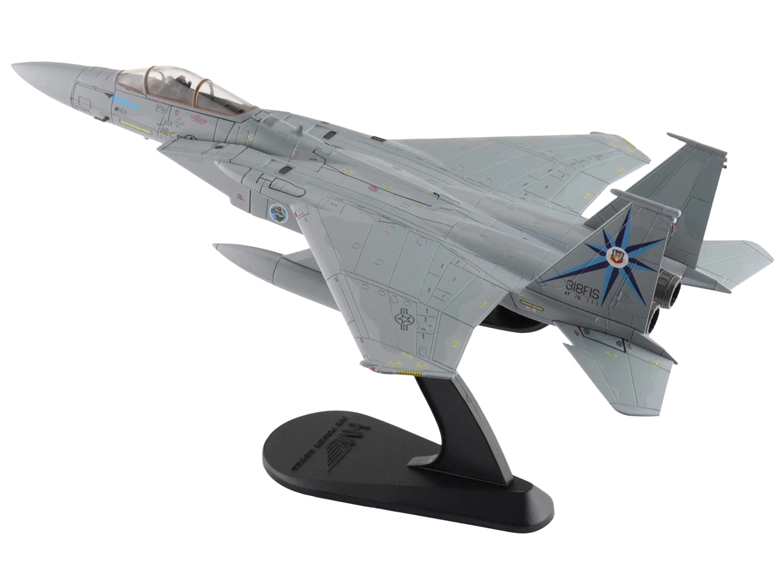 McDonnell Douglas F-15A Eagle Fighter Aircraft "76-0111 318th Fighter Interceptor Squadron" United States Air Force "Air Power Series" 1/72 Diecast Model by Hobby Master - image 5