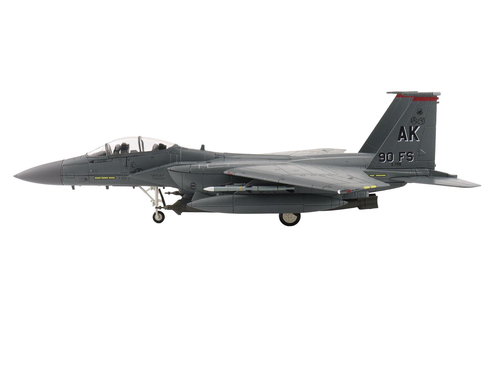McDonnell Douglas F-15E Strike Eagle Fighter Aircraft "88-0705 90th Fighter Squadron Commanding Officer's Jet" (2005) United States Air Force "Air Power Series" 1/72 Diecast Model by Hobby Master - image 2
