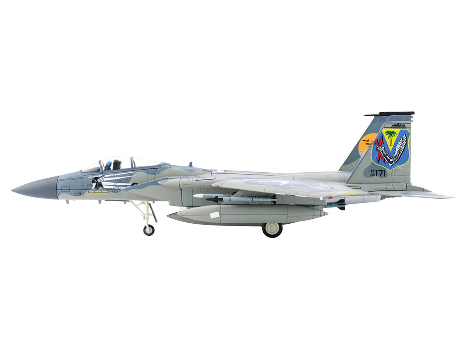McDonnell Douglas F-15C Eagle Fighter Aircraft "86-0171 Florida ANG 75th Anniversary" (2022) United States Air Force "Air Power Series" 1/72 Diecast Model by Hobby Master