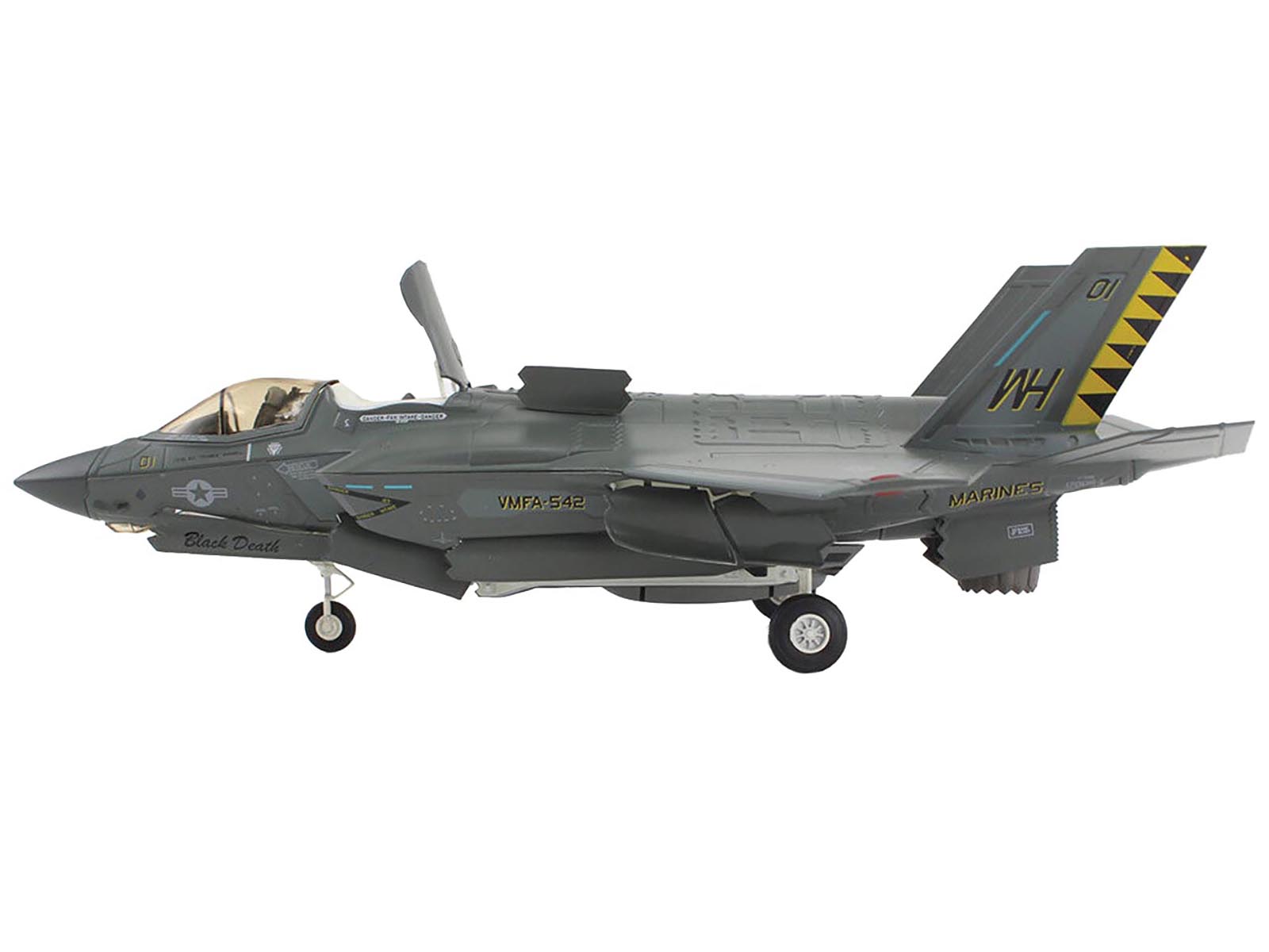 Lockheed Martin F-35B Lightning II Aircraft "Black Death VMFA-542 MCAS Cherry Point" (2023) United States Marine Corps "Air Power Series" 1/72 Diecast Model by Hobby Master - image 2
