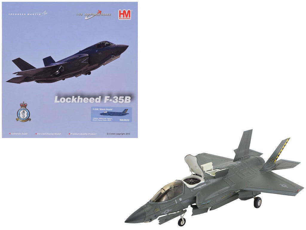 Lockheed Martin F-35B Lightning II Aircraft "Black Death VMFA-542 MCAS Cherry Point" (2023) United States Marine Corps "Air Power Series" 1/72 Diecast Model by Hobby Master