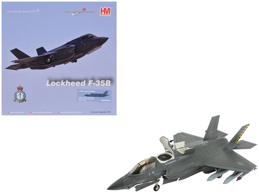 Lockheed Martin F-35B Lightning II Aircraft (Beast Mode) "Black Death VMFA-542 MCAS Cherry Point" (2023) United States Marine Corps "Air Power Series" 1/72 Diecast Model by Hobby Master