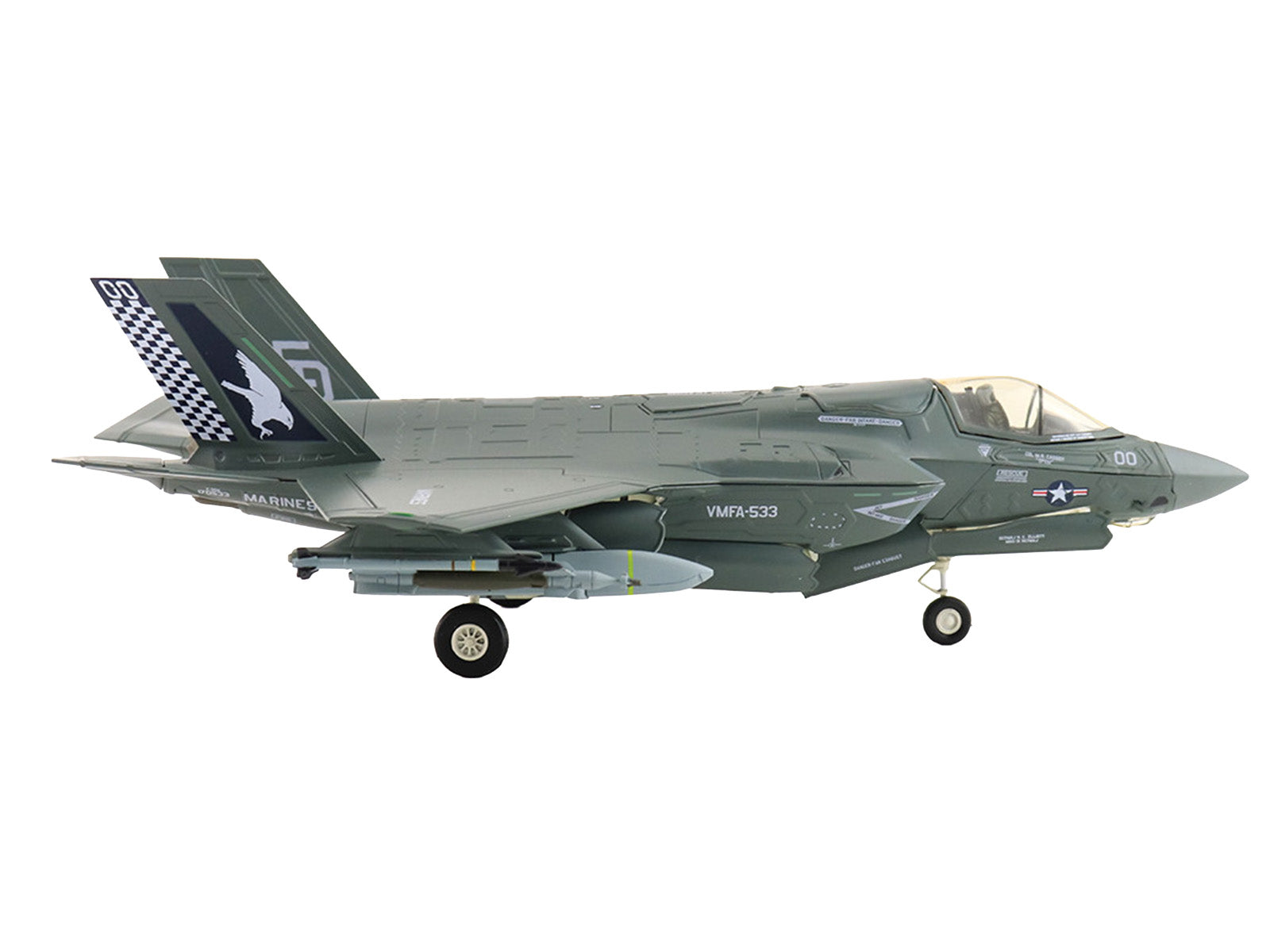 Lockheed Martin F-35B Lightning II Aircraft (Beast Mode) "170533 VMFA-533 Hawks" (2025) United States Marine Corps "Air Power Series" 1/72 Diecast Model by Hobby Master - image 2