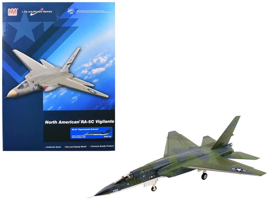 North American RA-5C Vigilante Aircraft "149313 RVAH-6 Fleurs Experimental Scheme USS Constellation" (1966) United States Navy "Air Power Series" 1/72 Diecast Model by Hobby Master