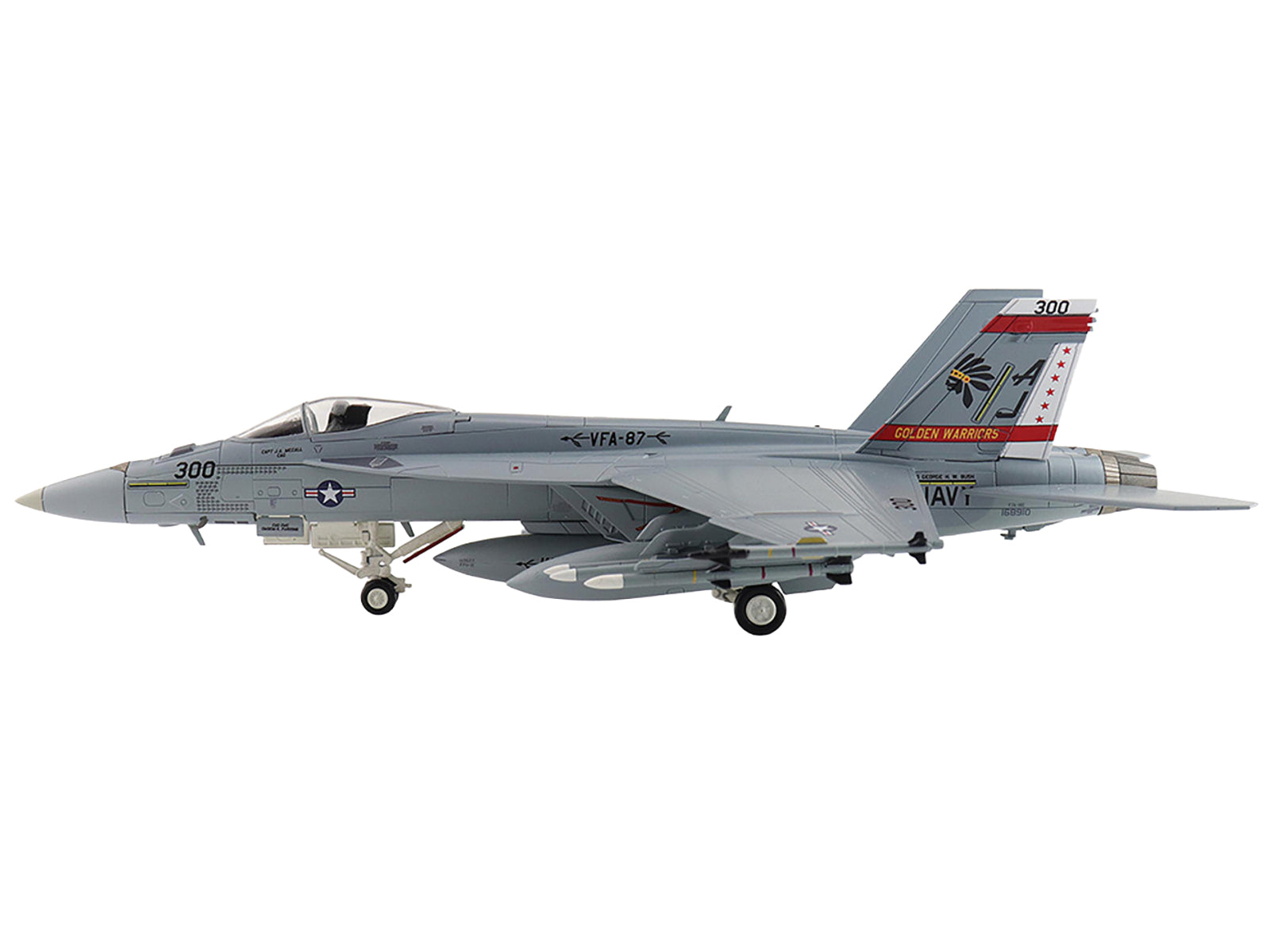 Boeing F/A-18E Super Hornet Fighter Aircraft "168910 Golden Warriors VFA-87 Operation Inherent Resolve" (2017) United States Navy "Air Power Series" 1/72 Diecast Model by Hobby Master - image 2