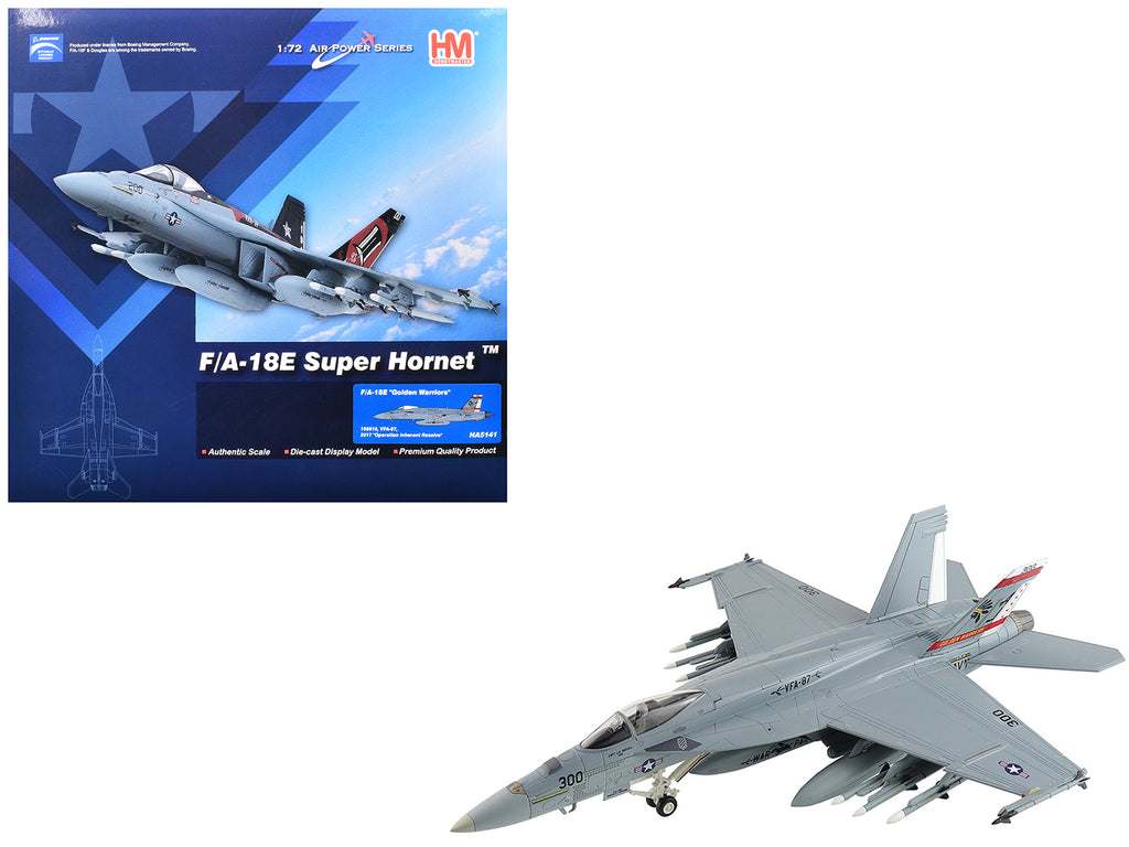 Boeing F/A-18E Super Hornet Fighter Aircraft "168910 Golden Warriors VFA-87 Operation Inherent Resolve" (2017) United States Navy "Air Power Series" 1/72 Diecast Model by Hobby Master