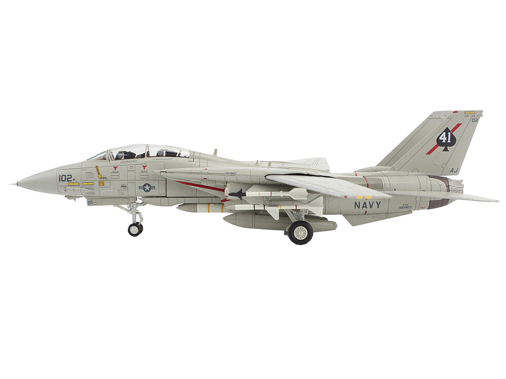 Grumman F-14A Tomcat Fighter Aircraft "Sukhoi Killer VF-41 Black Aces USS Nimitz" (1981) United States Navy "Air Power Series" 1/72 Diecast Model by Hobby Master - image 2