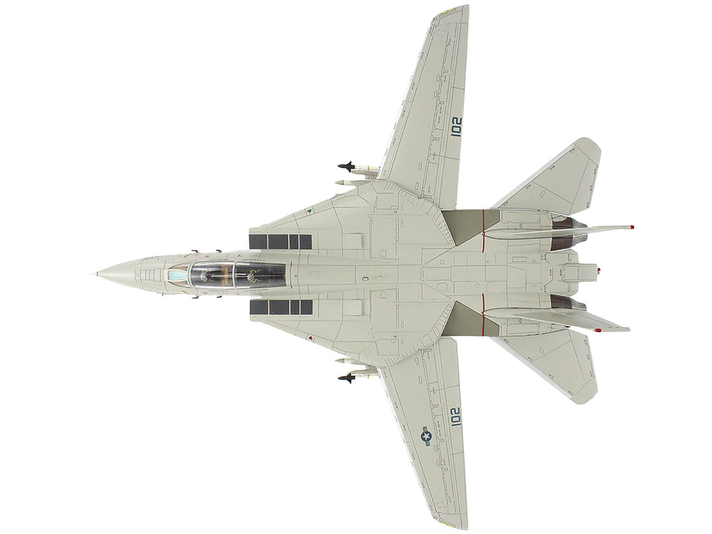 Grumman F-14A Tomcat Fighter Aircraft "Sukhoi Killer VF-41 Black Aces USS Nimitz" (1981) United States Navy "Air Power Series" 1/72 Diecast Model by Hobby Master - image 3
