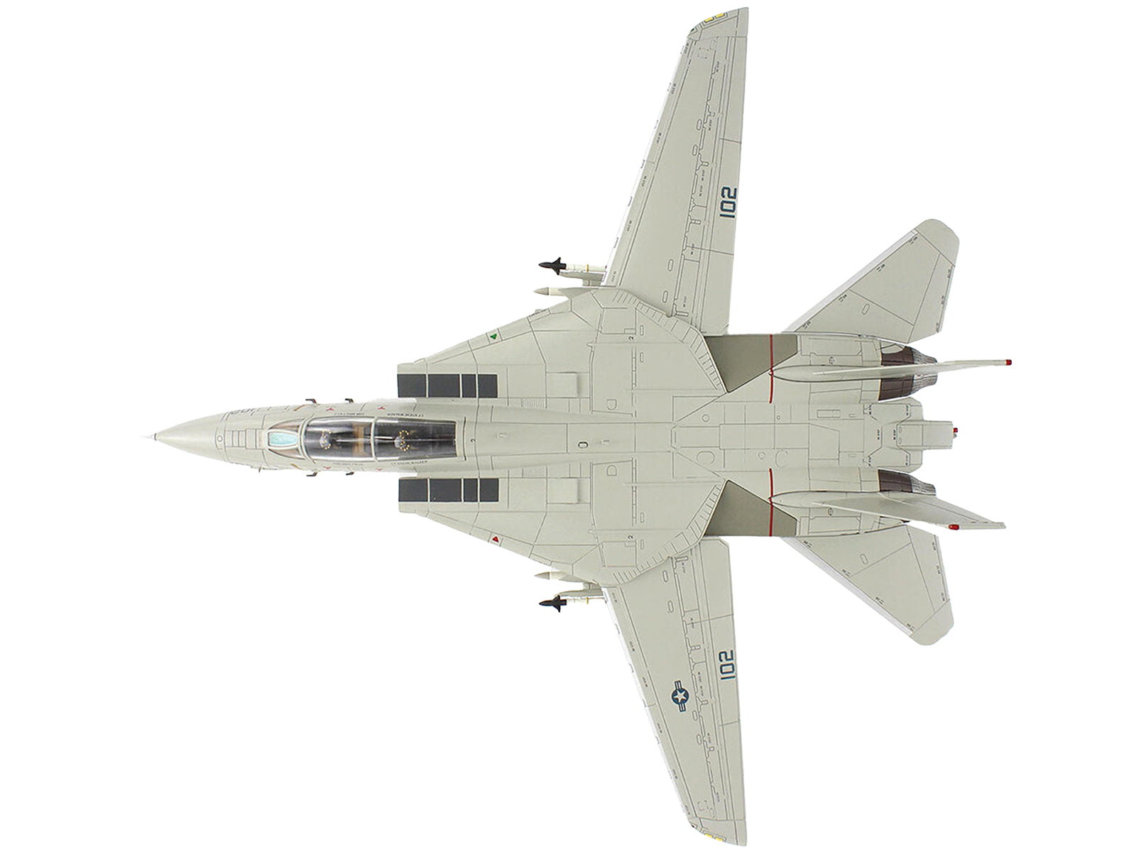 Grumman F-14A Tomcat Fighter Aircraft "Sukhoi Killer VF-41 Black Aces USS Nimitz" (1981) United States Navy "Air Power Series" 1/72 Diecast Model by Hobby Master - image 3