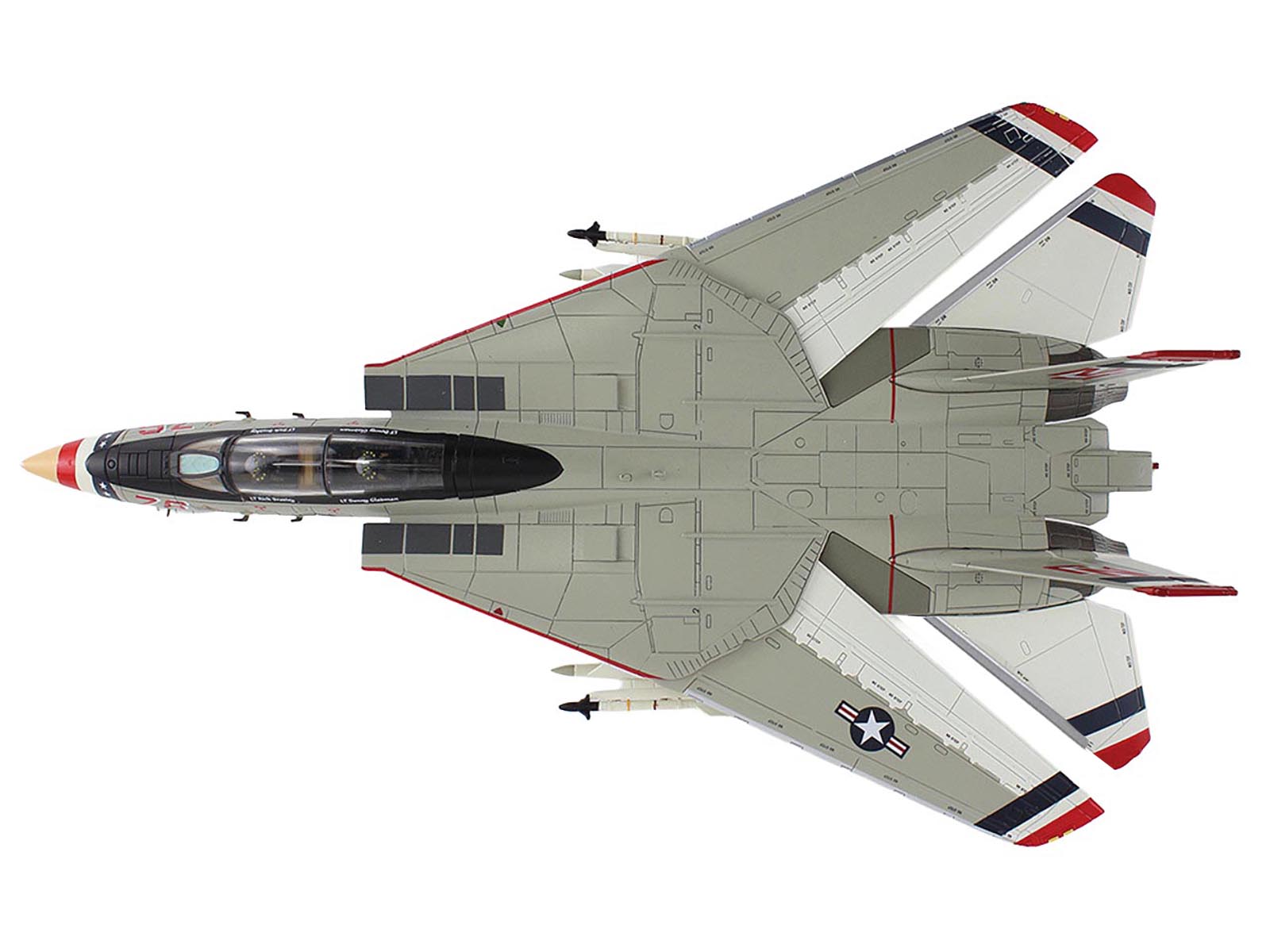 Grumman F-14A Tomcat Fighter Aircraft "Bicentennial Scheme VF-124" (1976) United States Navy "Air Power Series" 1/72 Diecast Model by Hobby Master - image 4