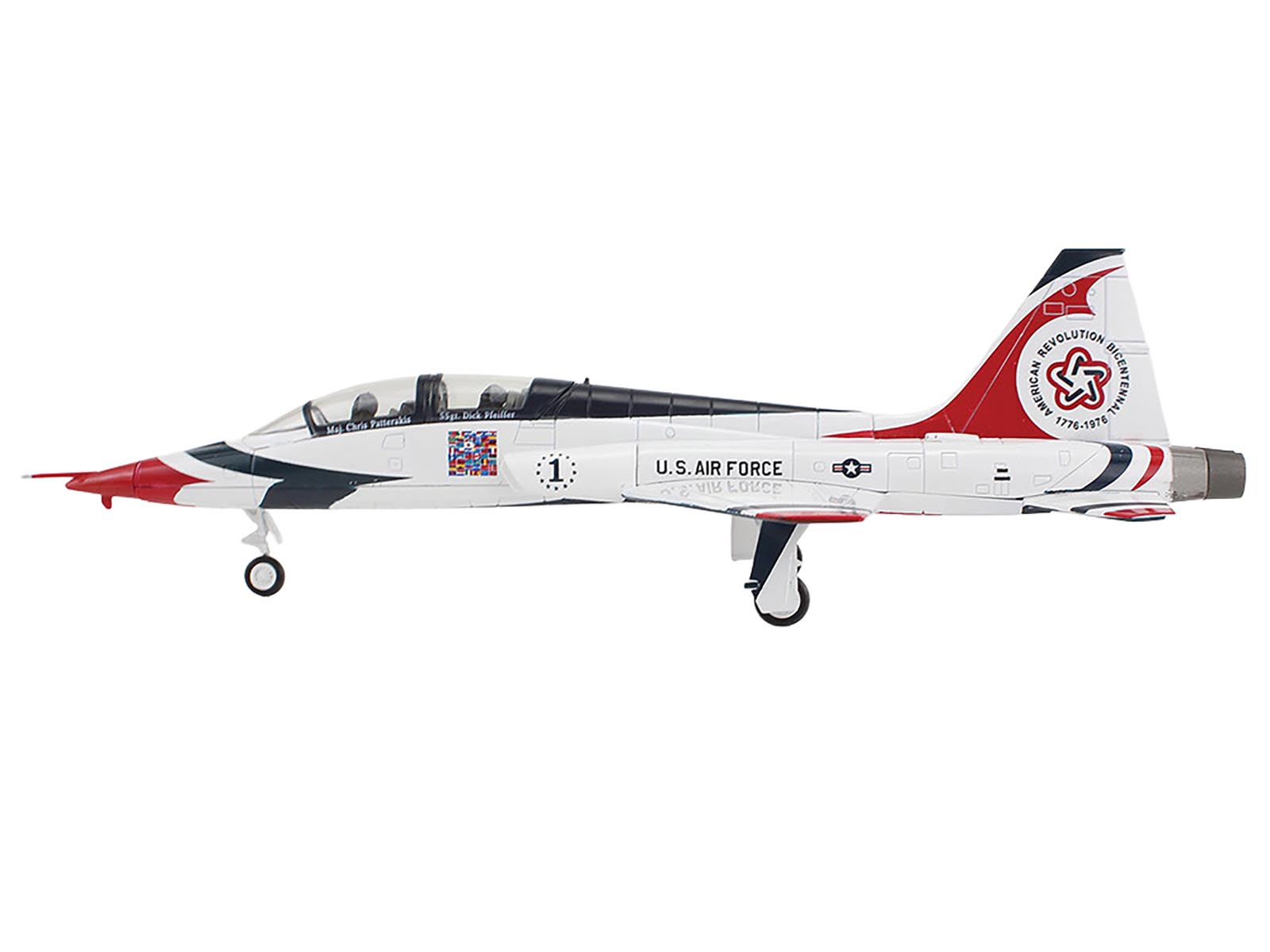 Northrop T-38 NASA Aircraft "#1 Thunderbirds Bicentennial Scheme" (1976) United States Air Force "Air Power Series" 1/72 Diecast Model by Hobby Master - image 2