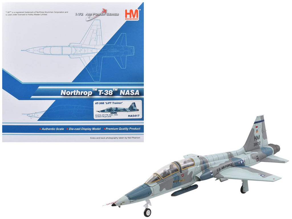 Northrop AT-38B Talon Aircraft "63-8172 479th TTW LIFT Trainer NASA" (1980s) United States Air Force "Air Power Series" 1/72 Diecast Model by Hobby Master