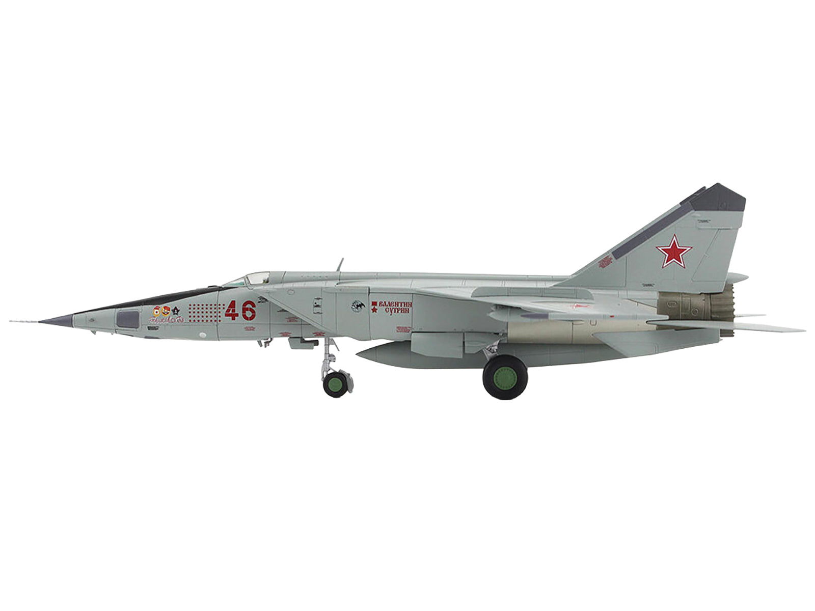 Mikoyan-Gurevich MiG-25RBT Aircraft "Red 46 47th Guards Reconnaissance Aviation Regiment 2nd Squadron" (2001) Russian Air Force "Air Power Series" 1/72 Diecast Model by Hobby Master - image 2