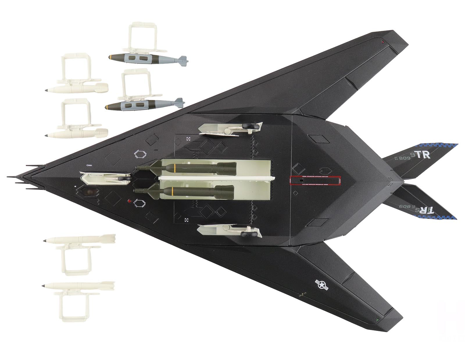 Lockheed F-117A Nighthawk Stealth Aircraft "84-0809" (2022) United States Air Force "Air Power Series" 1/72 Diecast Model by Hobby Master - image 5