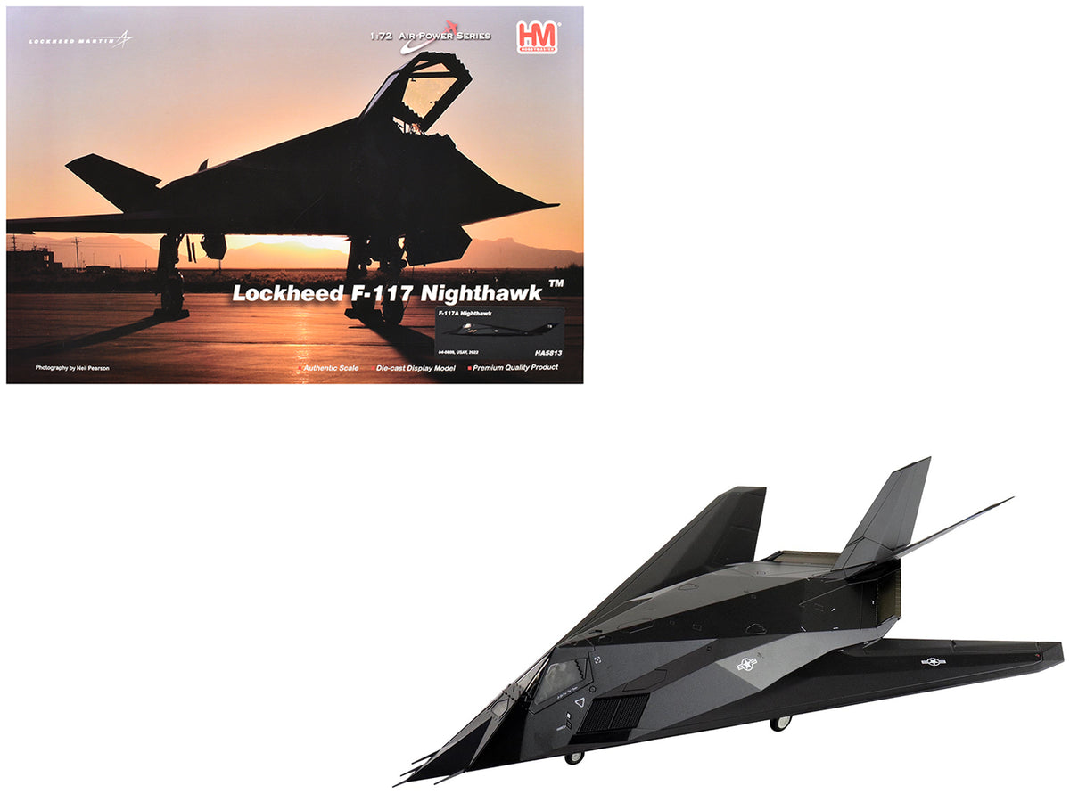 Lockheed F-117A Nighthawk Stealth Aircraft "84-0809" (2022) United States Air Force "Air Power Series" 1/72 Diecast Model by Hobby Master