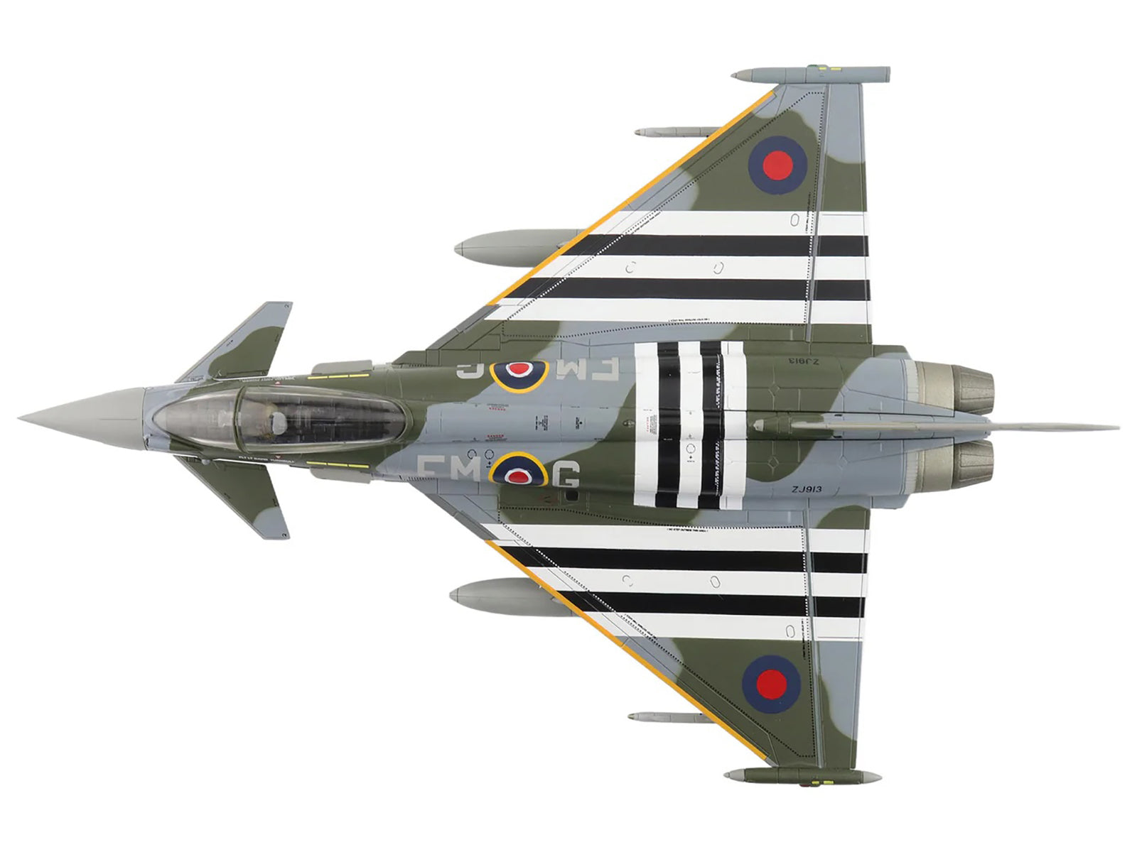 Eurofighter Typhoon FGR4 Fighter Aircraft "ZJ913 FM-G" (2024) British Royal Air Force "Air Power Series" 1/72 Diecast Model by Hobby Master - image 4