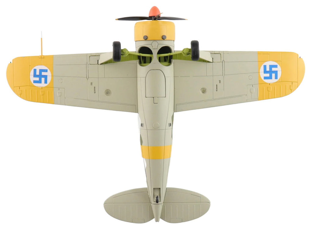 Brewster F2A Model 239 "Buffalo" Fighter Aircraft "BW364 LeLv 24 flown by Warrant Officer Ilmari Juutilainen" (1942) Finnish Air Force "Air Power Series" 1/48 Diecast Model by Hobby Master - image 4