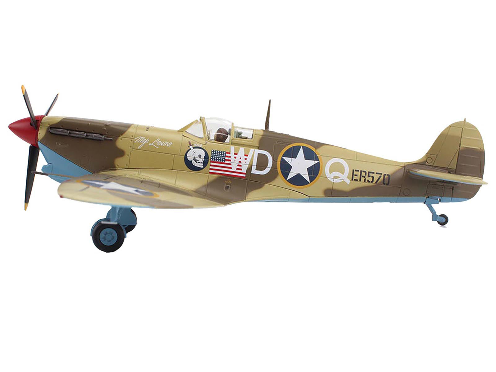 Supermarine Spitfire Mk.Vb Trop Fighter Aircraft "ER570 4th Fighter Squadron 52nd Fighter Group" (1943) Mediterranean Allied Coastal Air Force "Air Power Series" 1/48 Diecast Model by Hobby Master - image 2