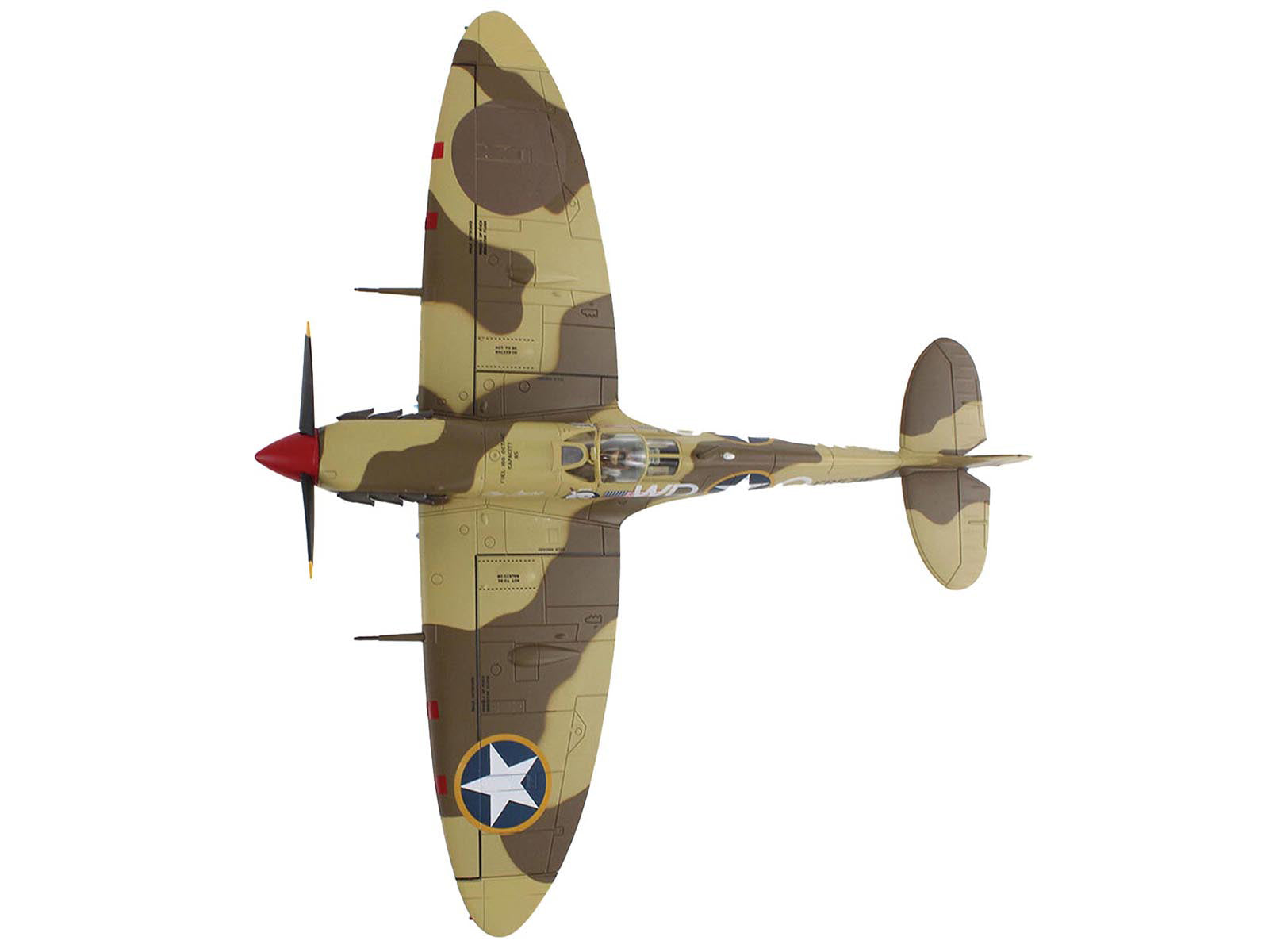 Supermarine Spitfire Mk.Vb Trop Fighter Aircraft "ER570 4th Fighter Squadron 52nd Fighter Group" (1943) Mediterranean Allied Coastal Air Force "Air Power Series" 1/48 Diecast Model by Hobby Master - image 3