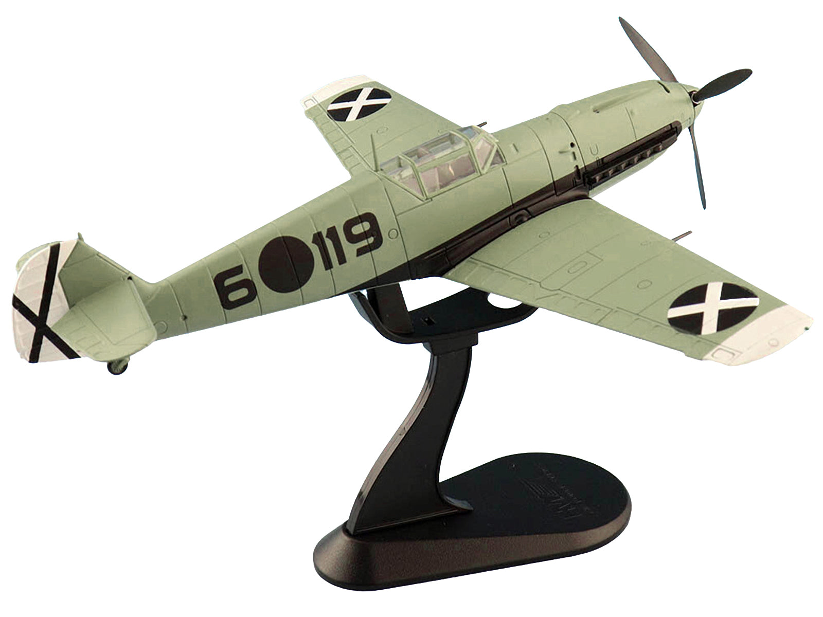 Messerschmitt BF 109E-3 Fighter Aircraft "Hauptmann Siebelt Reents Spanish Civil War" (1939) "Air Power Series" 1/48 Diecast Model by Hobby Master - image 5