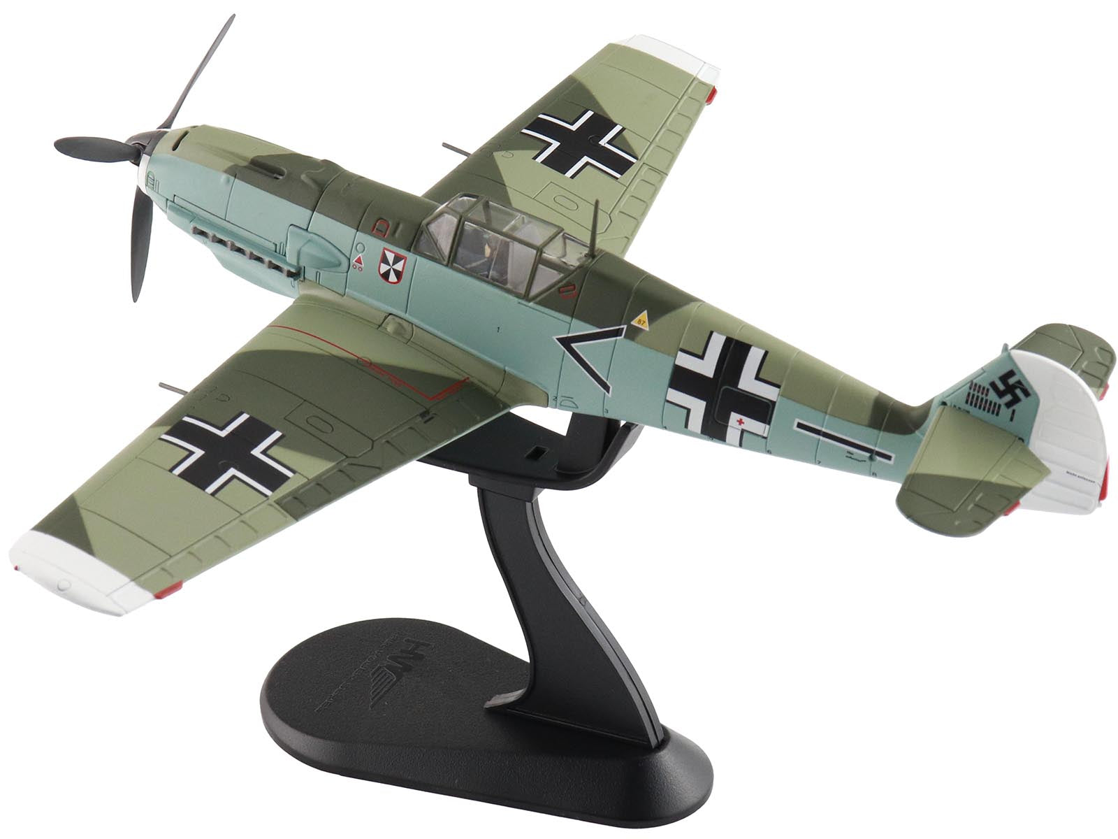 Messerschmitt BF 109E-4 Fighter Aircraft "Franz von Werra II/JG-3" (1940) German Luftwaffe "Air Power Series" 1/48 Diecast Model by Hobby Master - image 5