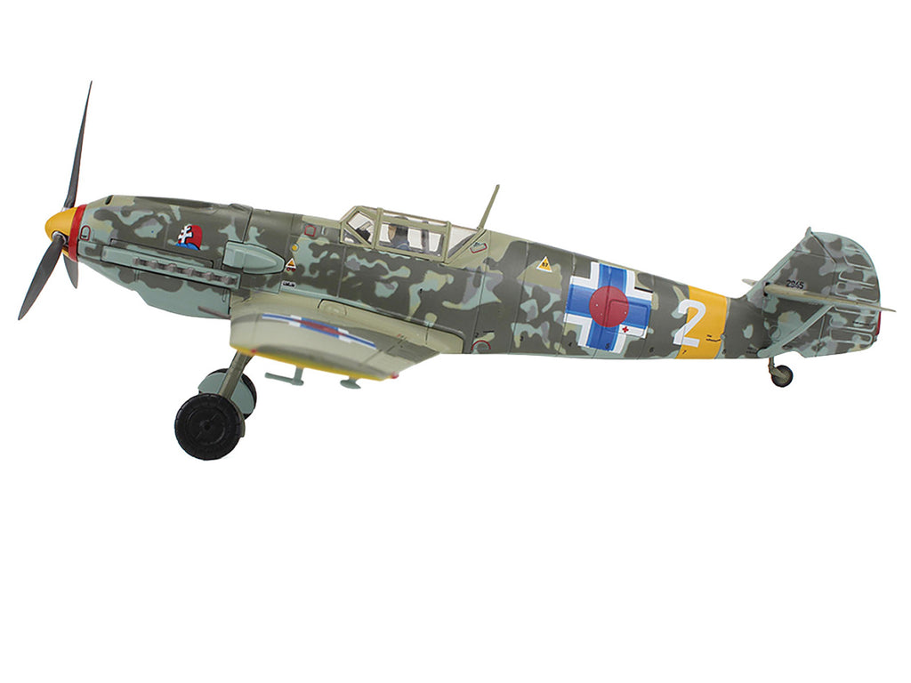 Messerschmitt Bf 109E-3 Fighter Aircraft "White 2 Jan Reznak 13.(slow)/JG 52 Kraznodar USSR" (1943) German Luftwaffe "Air Power Series" 1/48 Diecast Model by Hobby Master - image 2