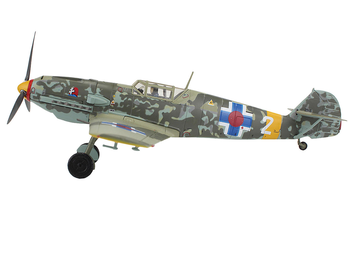 Messerschmitt Bf 109E-3 Fighter Aircraft "White 2 Jan Reznak 13.(slow)/JG 52 Kraznodar USSR" (1943) German Luftwaffe "Air Power Series" 1/48 Diecast Model by Hobby Master - image 2