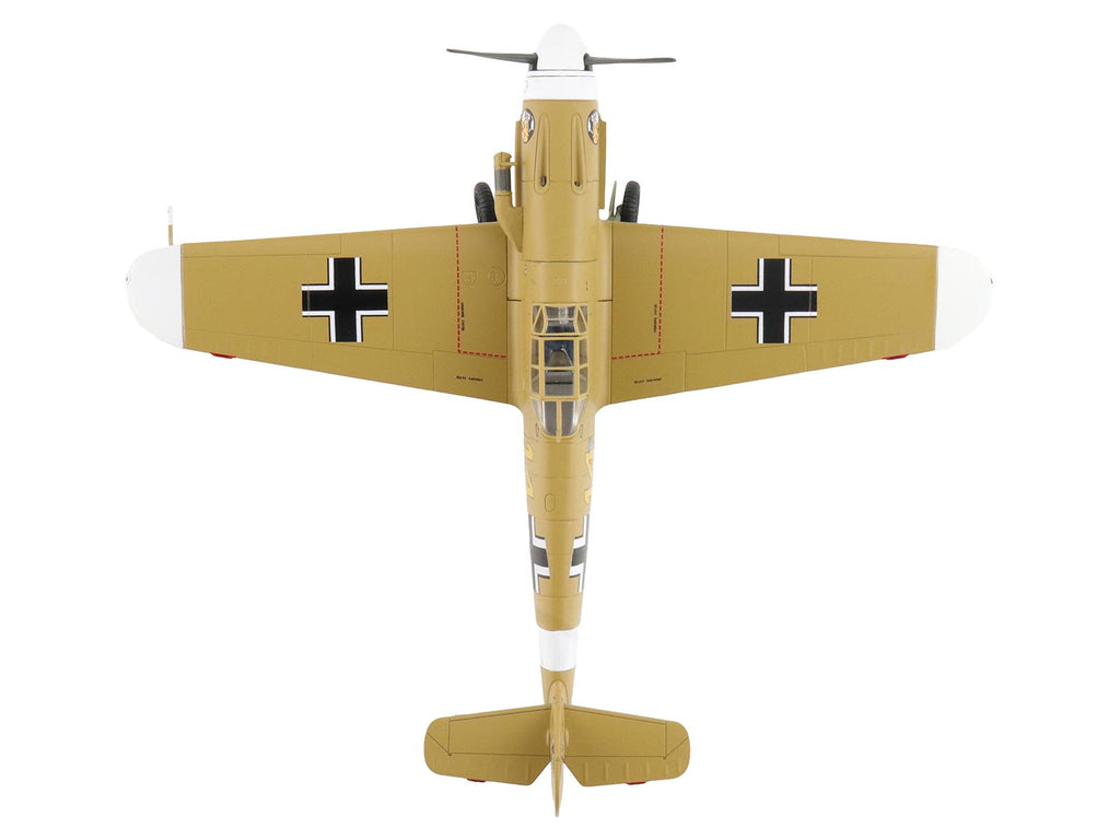 Messerschmitt Bf 109F-4 Fighter Aircraft "Marseille Yellow 14 3./JG27 Egypt" (1942) German Luftwaffe "Air Power Series" 1/48 Diecast Model by Hobby Master - image 4