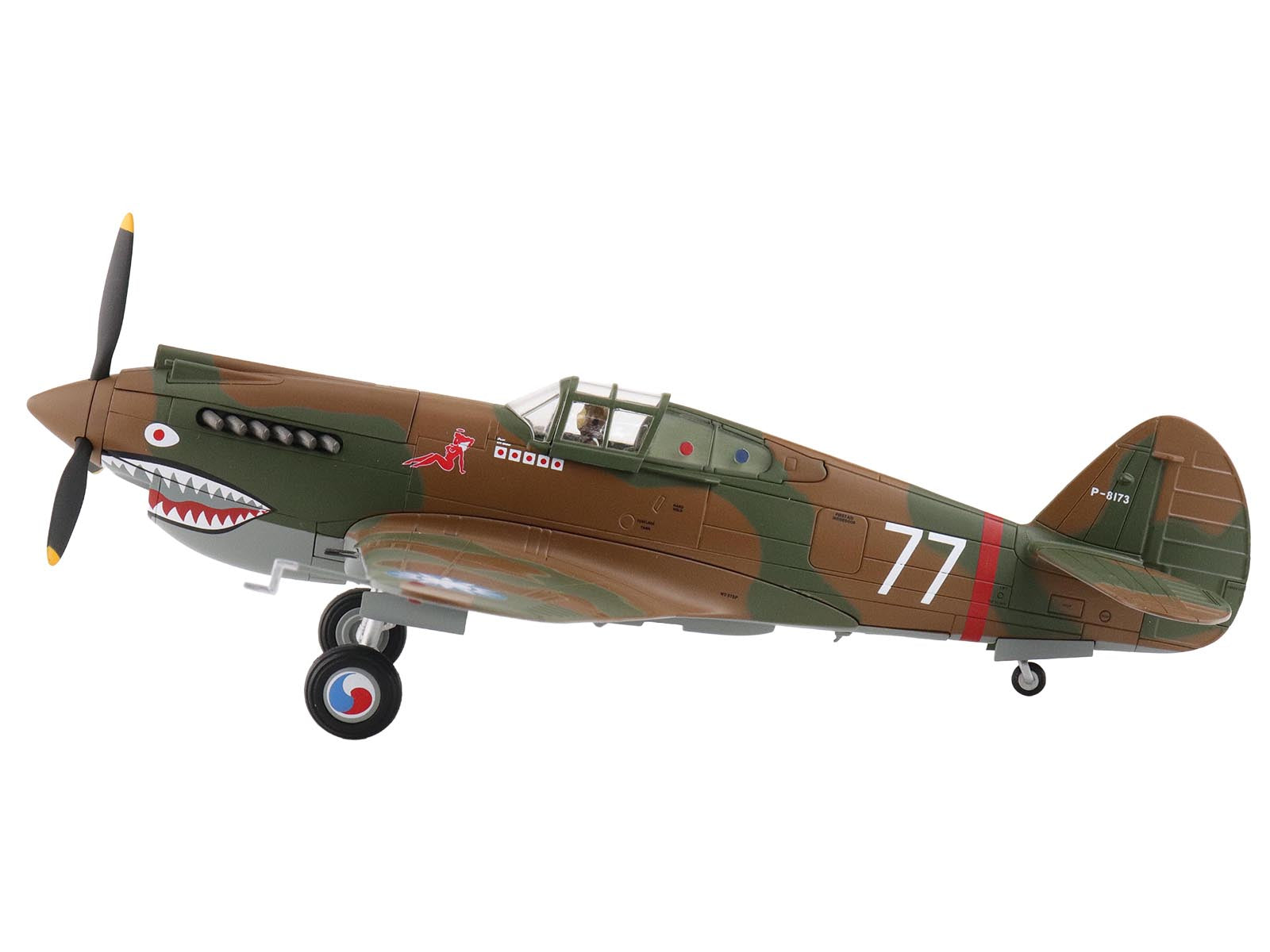 Curtiss P-40B Hawk 81-A2 Fighter-Bomber Aircraft "No.77 Robert Smith 3rd Pursuit Squadron" (1941) American Volunteer Group in China "Air Power Series" 1/48 Diecast Model by Hobby Master - image 2