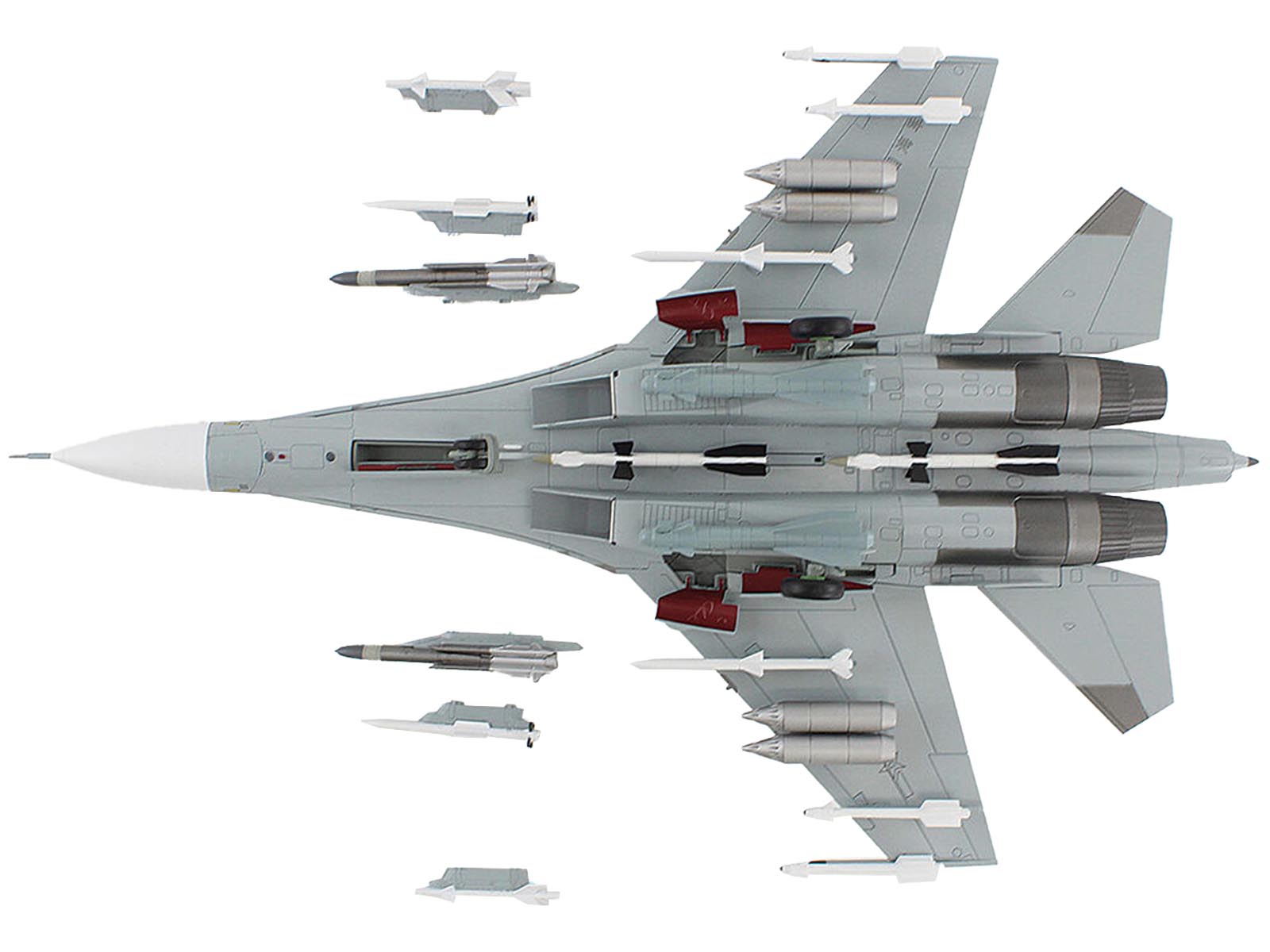 Sukhoi Su-30MK2 Flanker-G Fighter Aircraft "White 17 China" (2022) People's Liberation Army Naval Air Force (PLANAF) "Air Power Series" 1/72 Diecast Model by Hobby Master - image 4