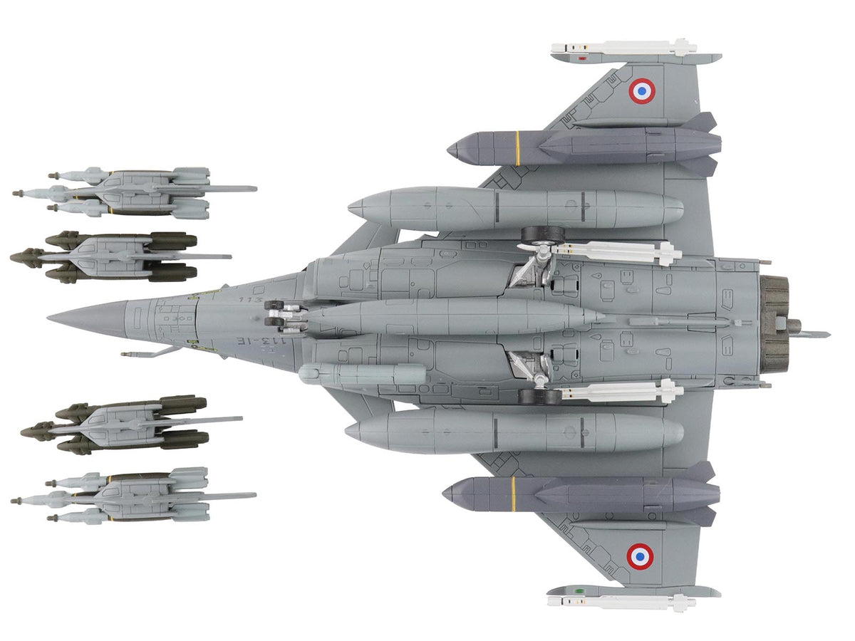Dassault Rafale B Fighter Aircraft "113-IE/330 Libya" (2011) French Air Force "Air Power Series" 1/72 Diecast Model by Hobby Master - image 5