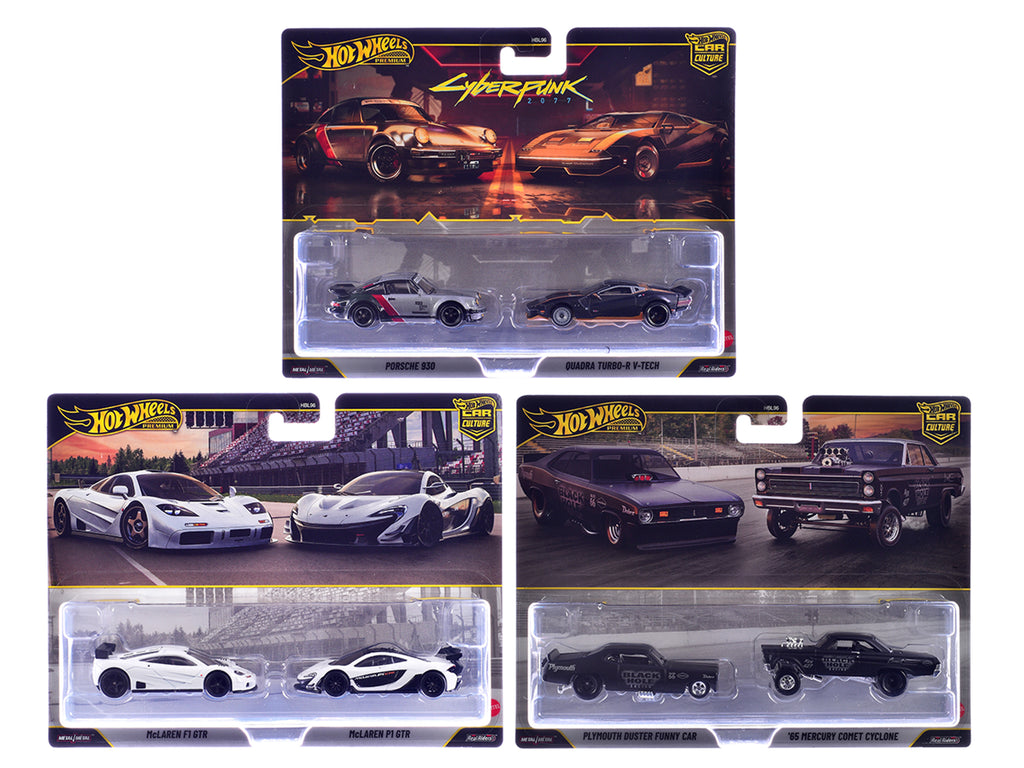 "Car Culture 2 Pack" Assortment Y Set of 16 Cars Diecast Model Cars by Hot Wheels
